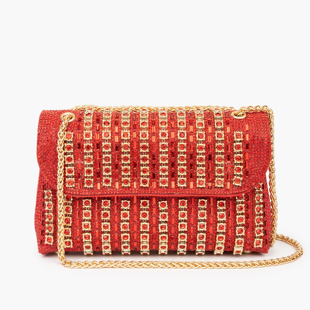 Daily Gear Compact Lifestyle Aeris | Luxury Turquoise Crystal Evening Bag ?C Bold & Elegant Statement Piece