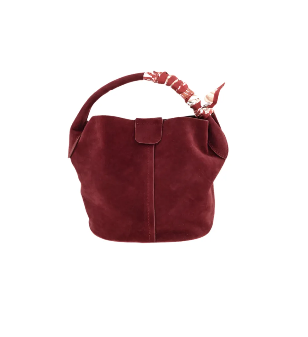 Akal Burgundy Suede Small BC Bag with Scarf Quality Design