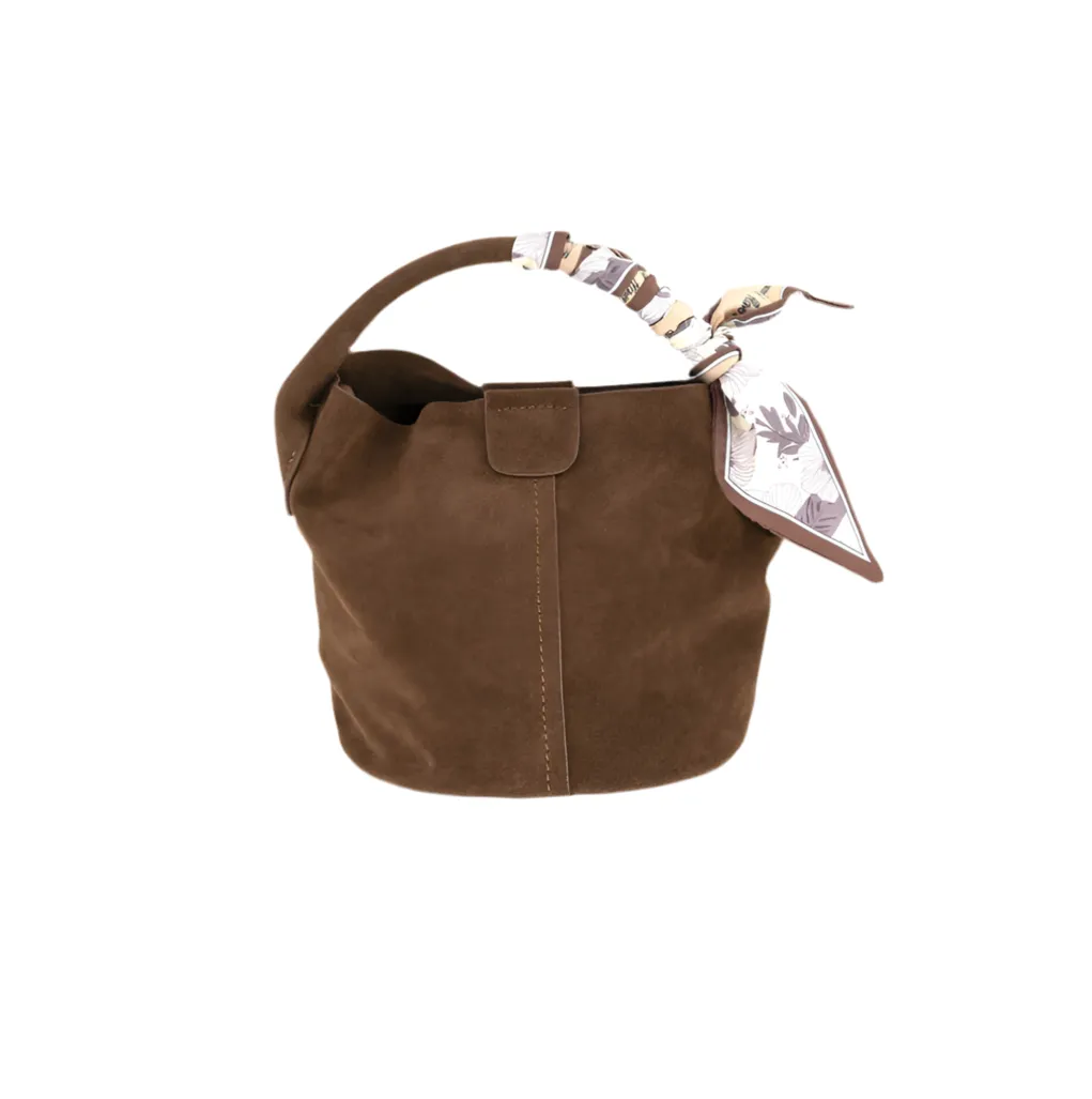 Akal Chocolate Suede Small BC Bag with Scarf Refined Spirit