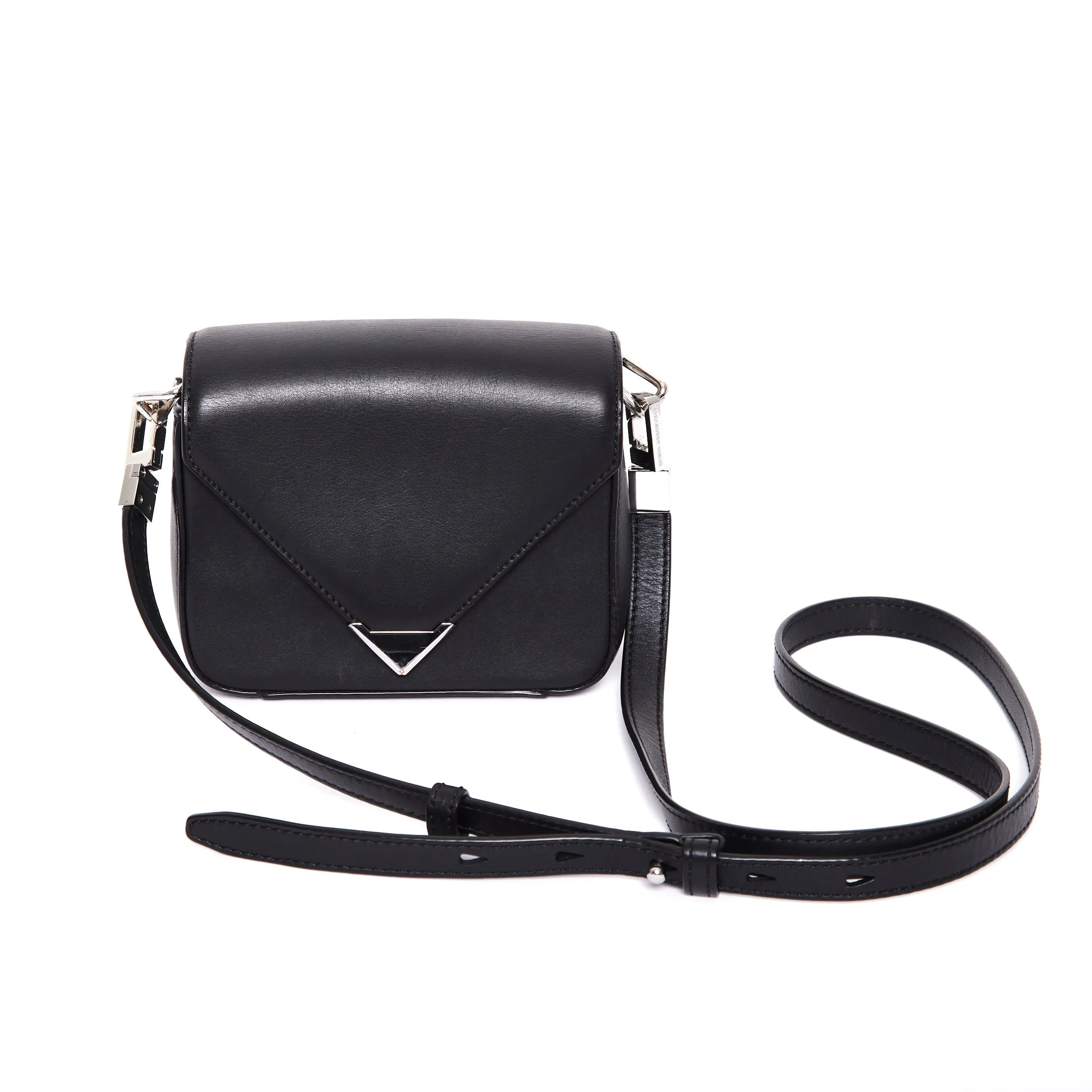 Spacious travel pouch ALEXANDER WANG Small Prisma Envelope Crossbody - Black Leather