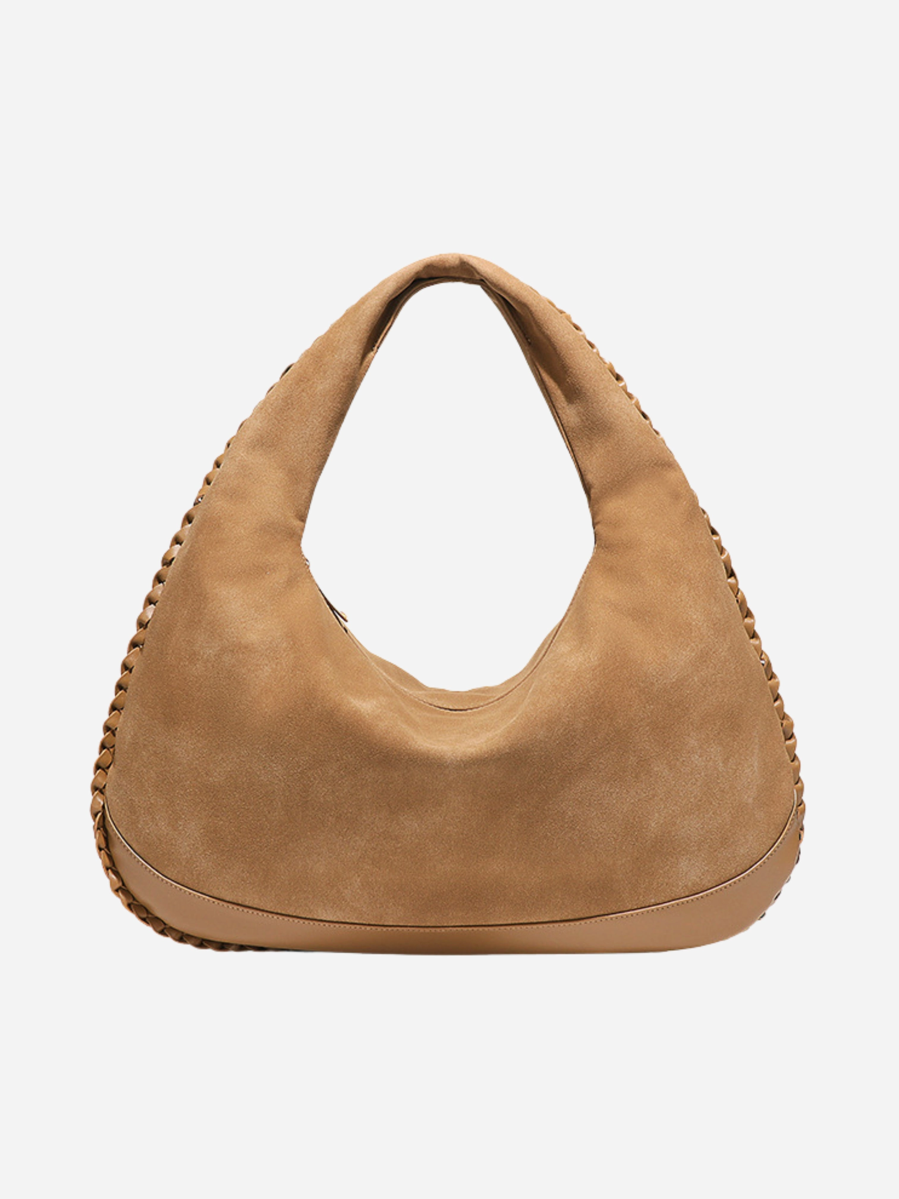 Commuter Style Chloe Suede and Leather Crescent Hobo Bag ?C Luxury Large Shoulder Bag for Women