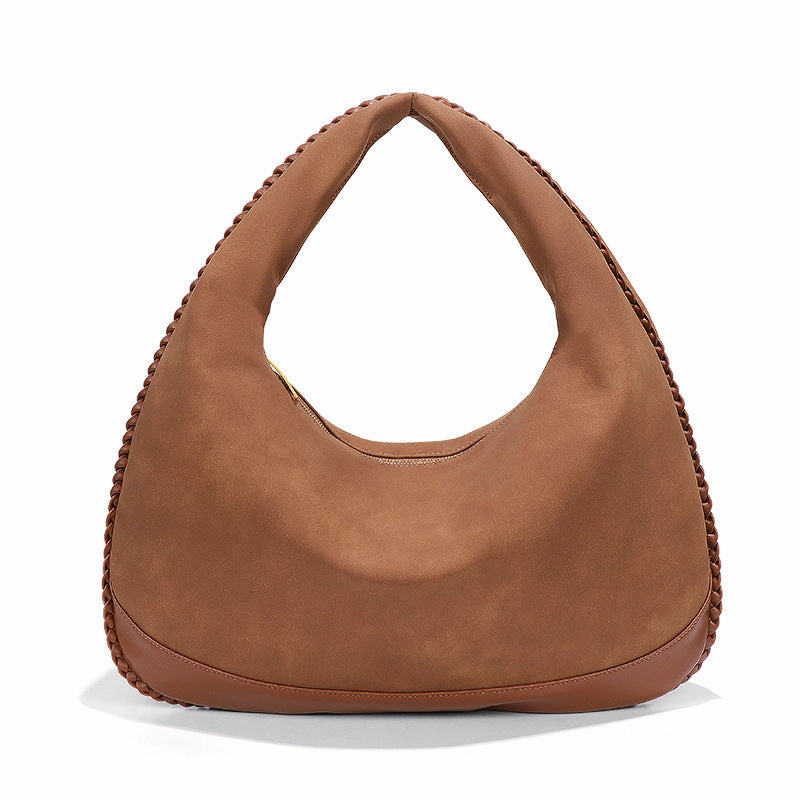 Timeless Look Chloe Suede and Leather Crescent Hobo Bag ?C Luxury Large Shoulder Bag for Women