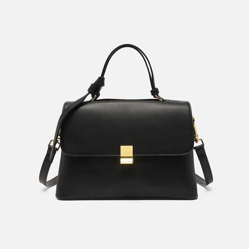 Urban Trend Minimalist Trapeze Handbag with Top Handle and Shoulder Strap