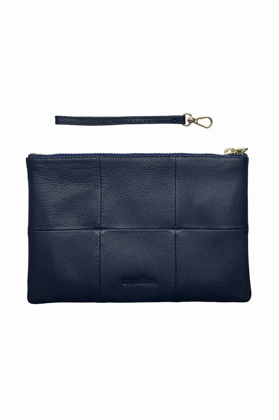 Amalia Leather Clutch Bag Navy Classic Appeal