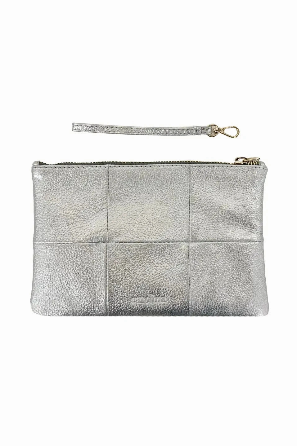 Lightweight Comfort Amalia Leather Clutch Bag Silver