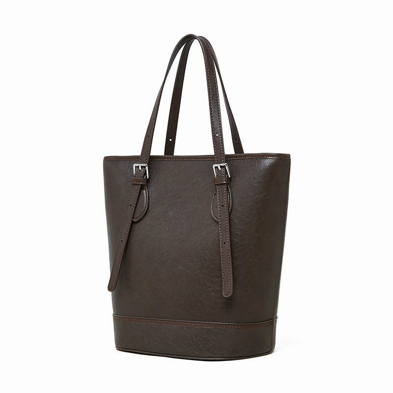 Amelia | Brown Leather Bucket Bag ?C Sleek & Sophisticated Everyday Organizer