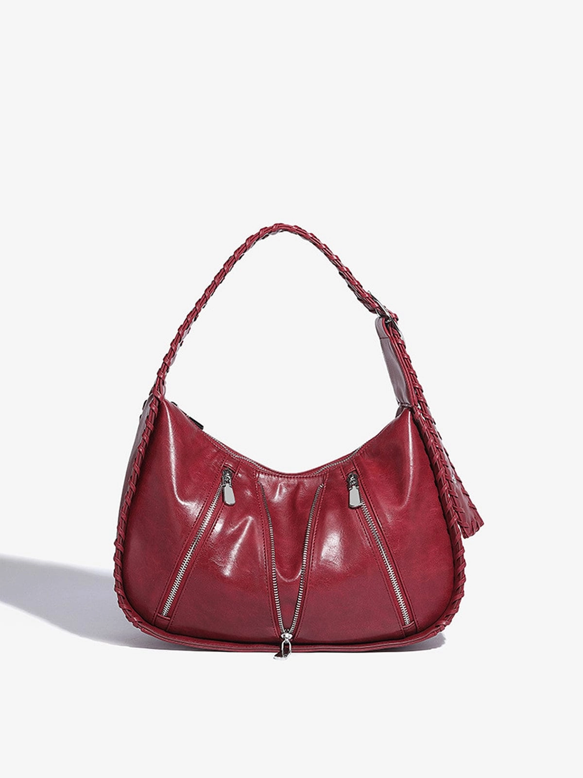 Amelia | Chic Zippered Leather Hobo Bag ?C Modern & Stylish Everyday Performance Durable Companion
