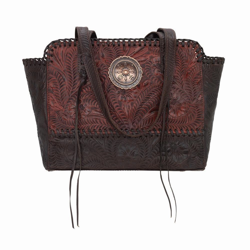 American West Handbag Annie's Secret Collection: Concealed Carry Leather Zip Top Tote Outdoor Ready Outdoor Comfort