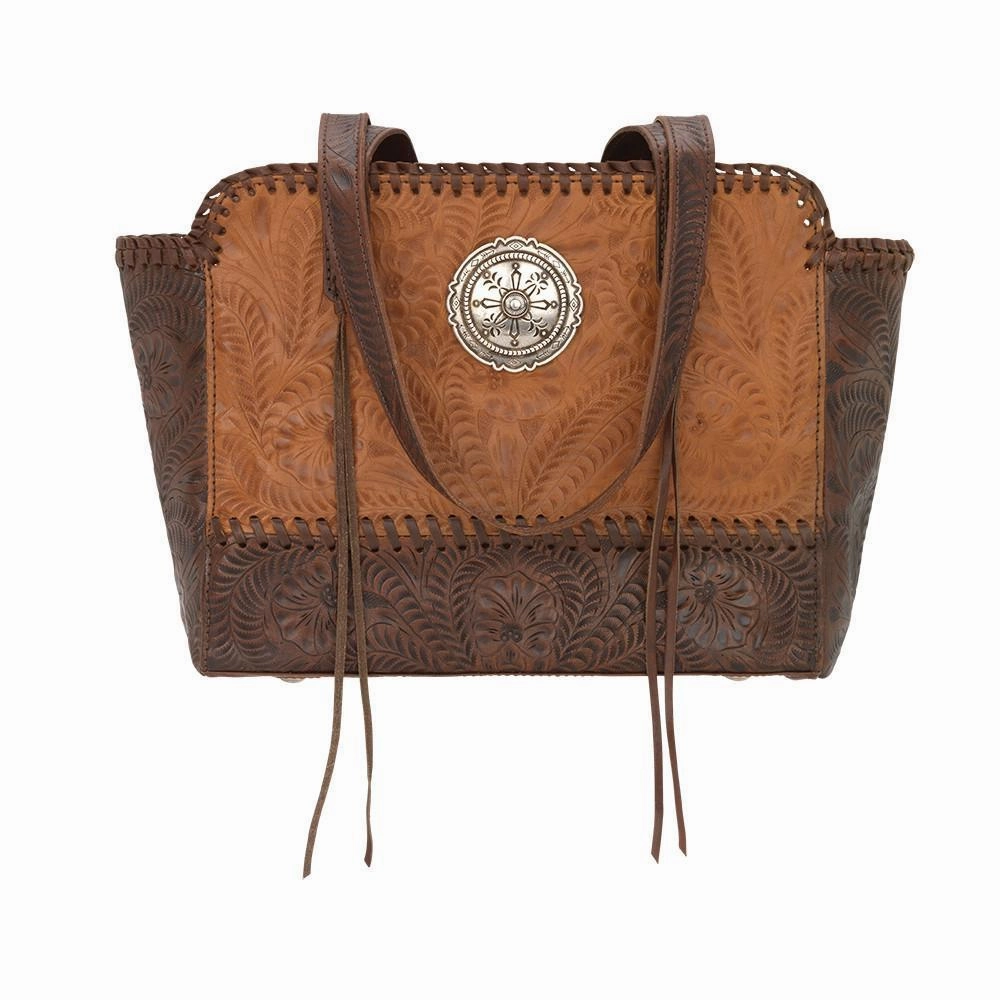 American West Handbag Annie's Secret Collection: Concealed Carry Leather Zip Top Tote Stylish Travel
