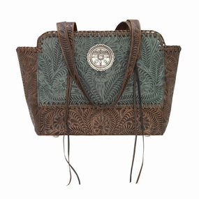 American West Handbag Annie's Secret Collection: Concealed Carry Leather Zip Top Tote Adventure Gear