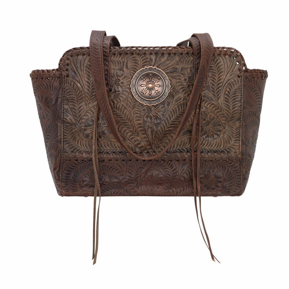 American West Handbag Annie's Secret Collection: Concealed Carry Leather Zip Top Tote Functional Design
