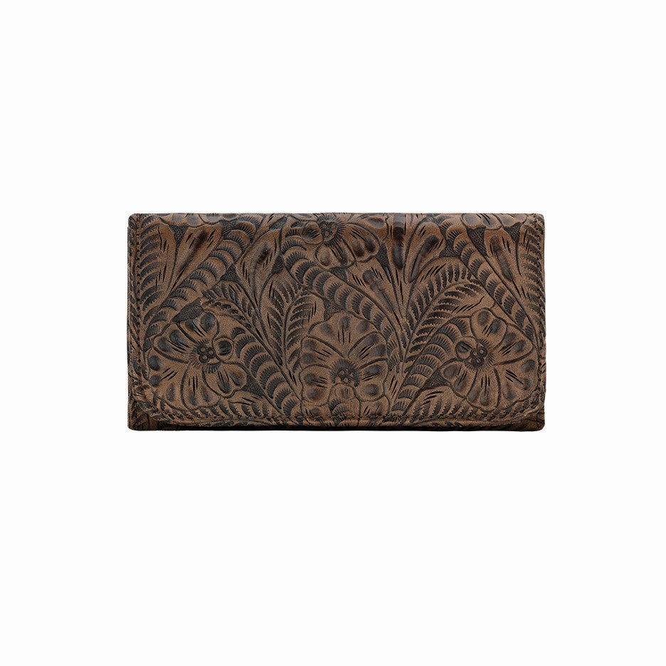 American West Handbag Annie's Secret Collection: Leather Tri-Fold Western Wallet Daily Comfort