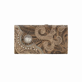Functional slim wallet Refined Surface American West Handbag Annie's Secret Collection: Leather Tri-Fold Western Wallet