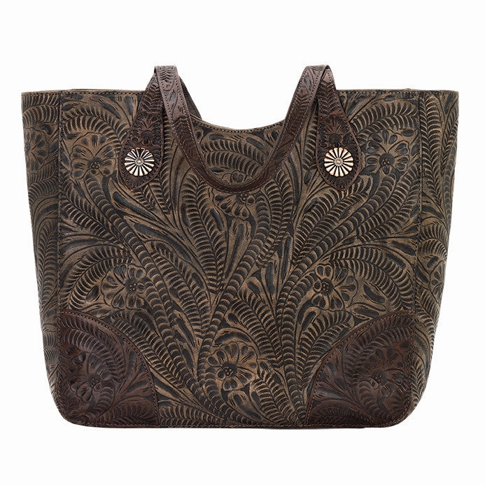All-in-one card case Durable Material American West Handbag Annie's Secret Collection: Leather Zip Top Tote, Western Tooled