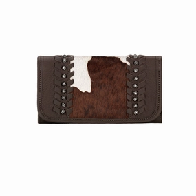 Minimal Feel American West Handbag Cow Town Collection: Leather Tri-Fold Western Wallet
