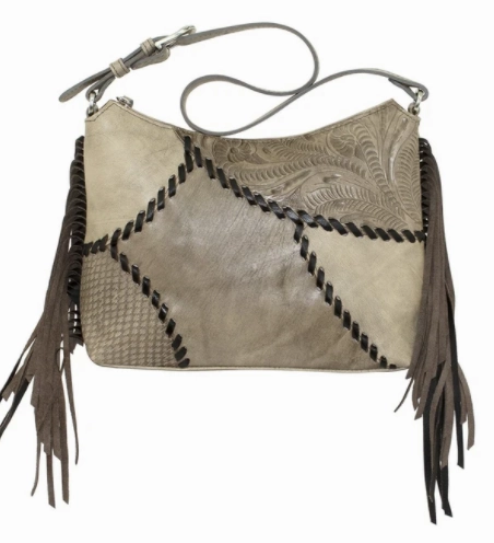 Modern Journey American West Handbag Gypsy Patch Collection: Leather Zip Top Shoulder