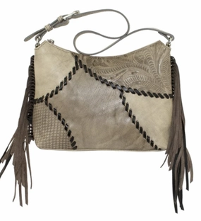 Luxury Appeal American West Handbag Gypsy Patch Collection: Leather Zip Top Shoulder