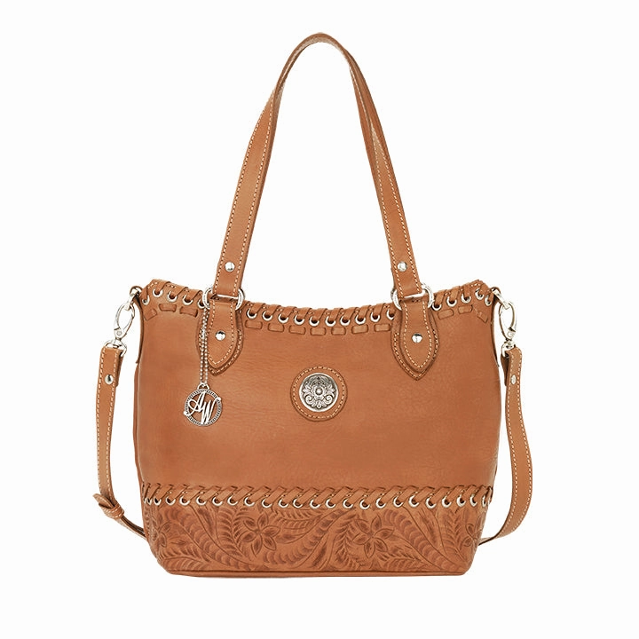 Modern Adventure American West Handbag Harvest Moon Collection: Zip Top Convertible Bucket Tote