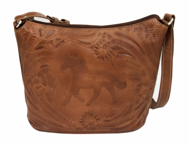 Functional Design Simple Carry American West Handbag Hitchin' Post Collection: Leather Zip Top Tooled Tote
