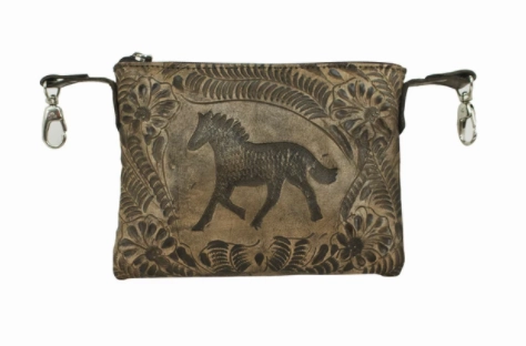 Effortless Travel American West Handbag Hitchin' Post Collection: Trail Rider Crossbody Tooled Hip