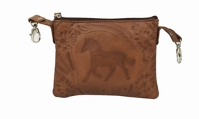 Smooth Texture American West Handbag Hitchin' Post Collection: Trail Rider Crossbody Tooled Hip