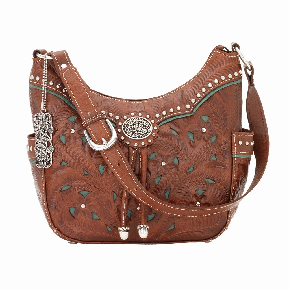 Urban Organizer American West Handbag Lady Lace Collection: Leather Western Zip Top Hobo