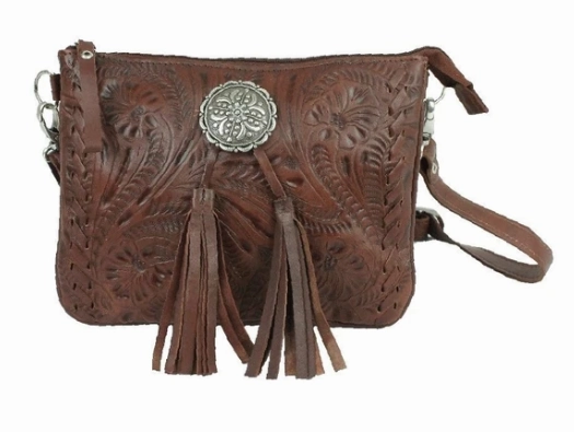 American West Handbag Lariats & Lace Collection: Crossbody Multi-Compartment Bag Compact Storage Daily Travel