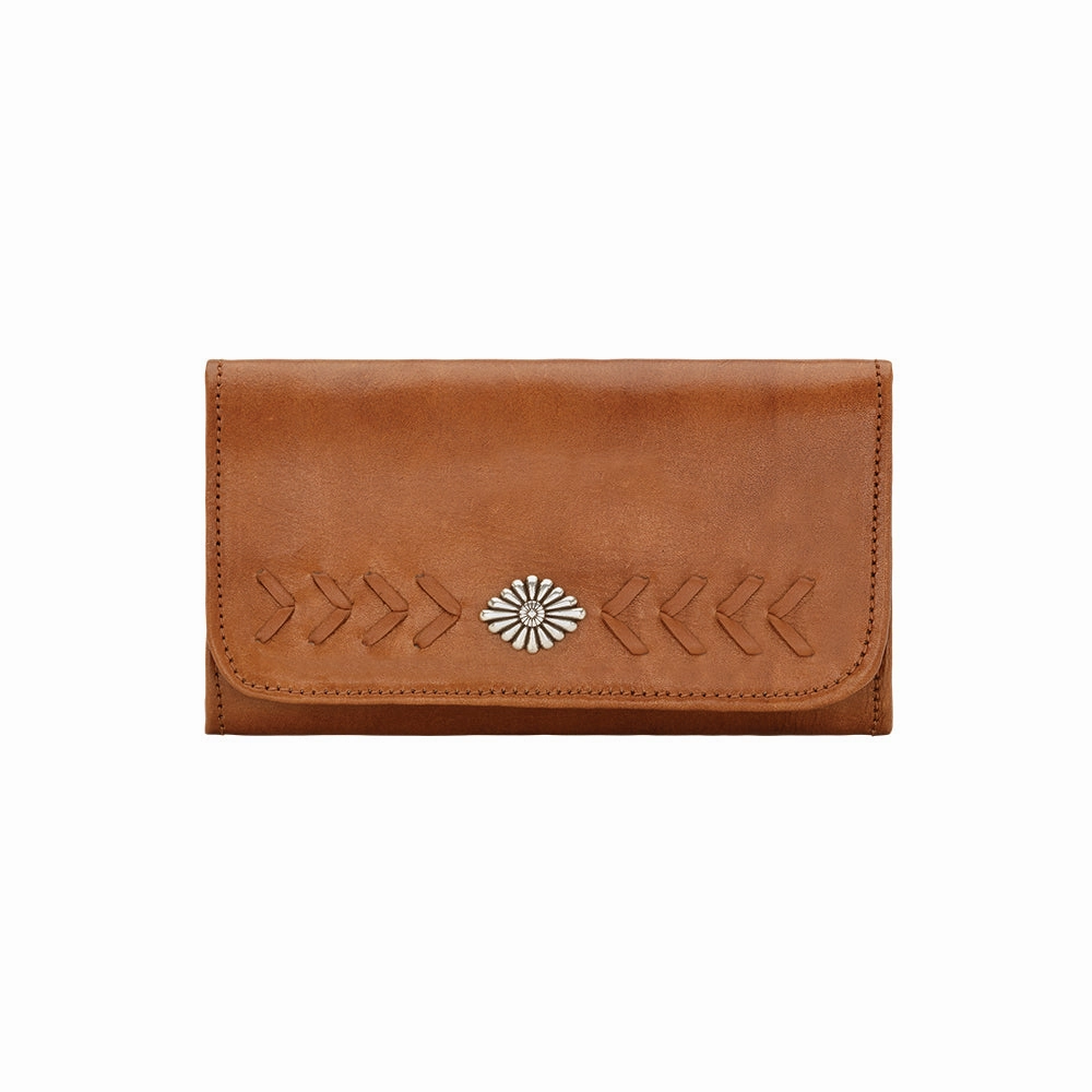 American West Handbag Mohave Collection: Leather Tri-Fold Western Wallet Comfort Utility