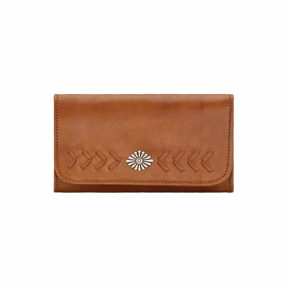 American West Handbag Mohave Collection: Leather Tri-Fold Western Wallet Minimal Functionality Weekend Travel