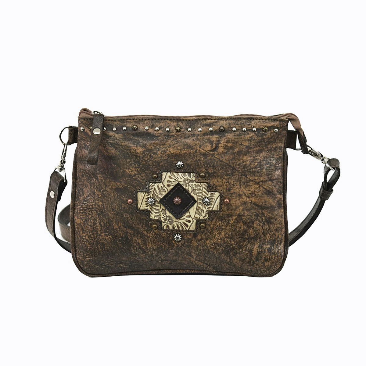 American West Handbag Navajo Soul Collection: Leather Crossbody Business Travel Professional Design