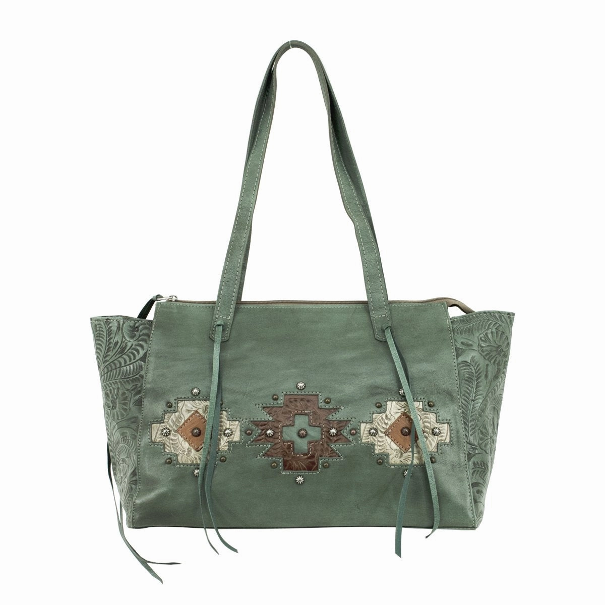 American West Handbag Navajo Soul Collection: Leather Tote Concealed Carry Functional Design