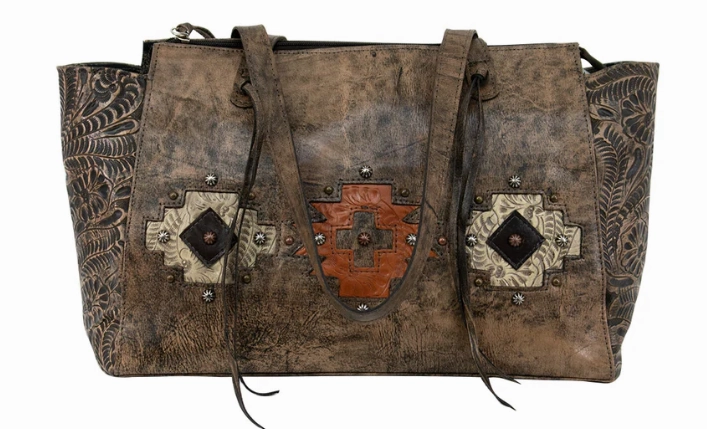 Daily Utility American West Handbag Navajo Soul Collection: Leather Tote Concealed Carry