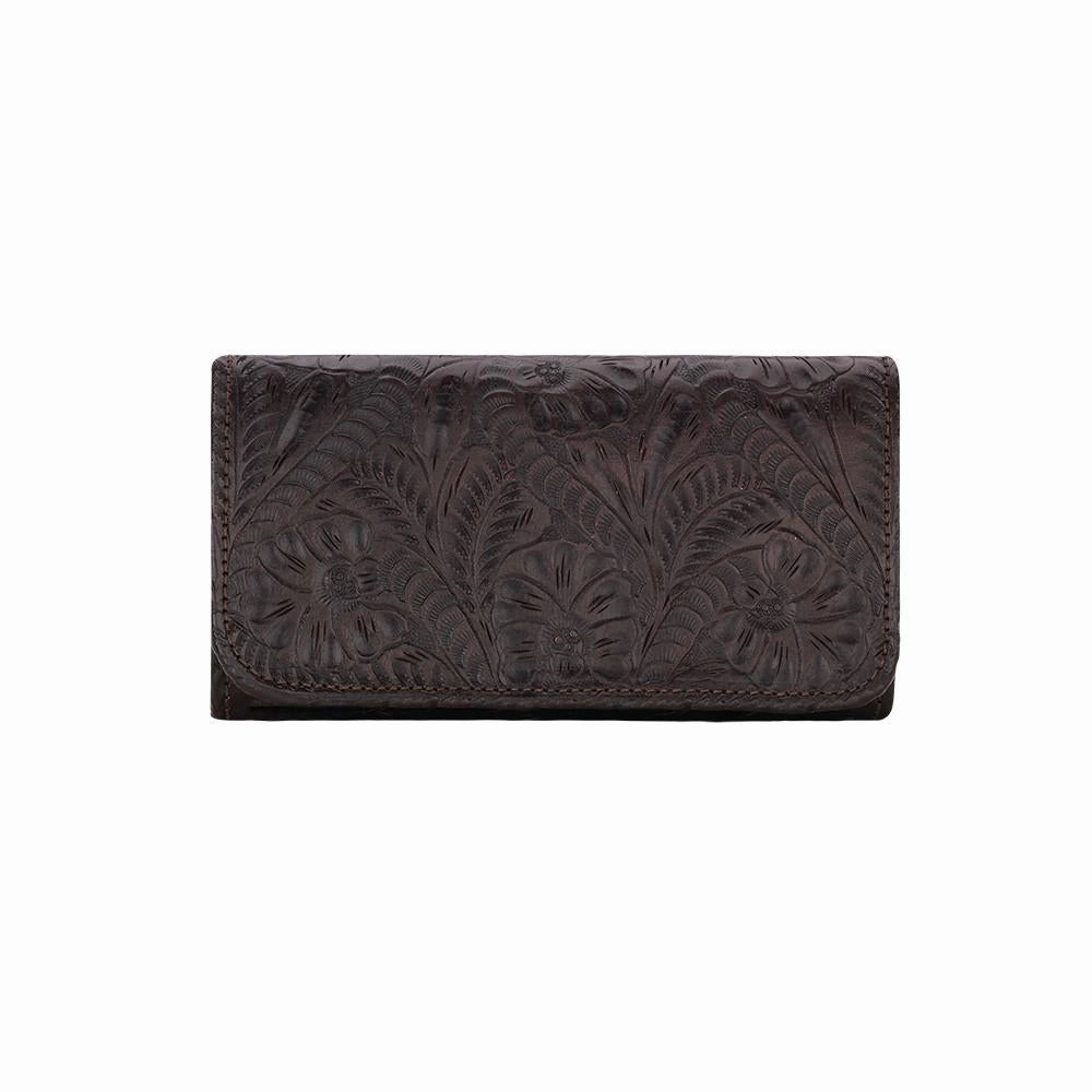 American West Handbag Santa Barbara Collection: Leather Tri-Fold Western Wallet Everyday Durability Urban Aesthetic