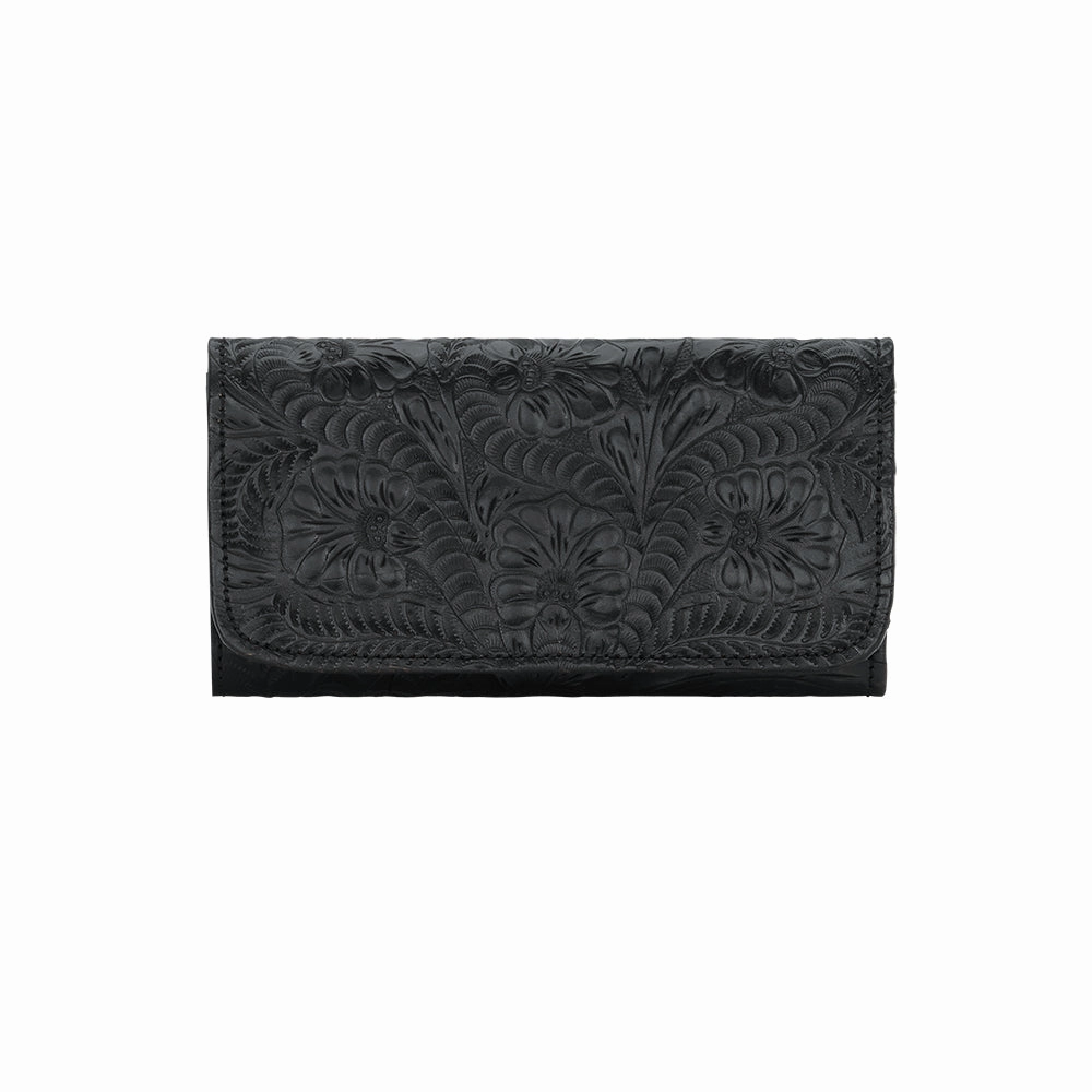 Urban Travel American West Handbag Santa Barbara Collection: Leather Tri-Fold Western Wallet