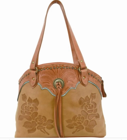 work commute Travel Necessity American West Handbag Texas Rose Collection: Zip Top Tote