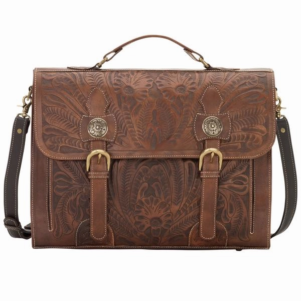 American West Handbag Travel Collection: Retro Luggage Laptop Smart Briefcase Comfort handle