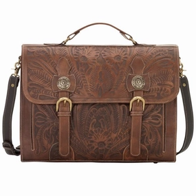 Casual Look American West Handbag Travel Collection: Retro Luggage Laptop Smart Briefcase