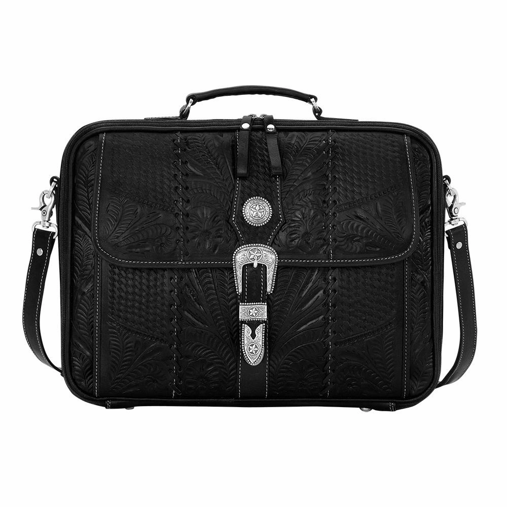American West Handbag Travel Collection: Retro Multi-Compartment Laptop Briefcase Classic Utility
