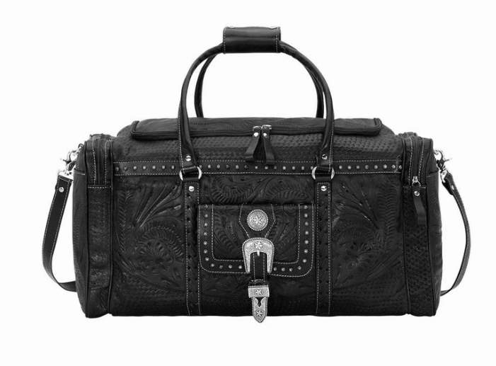 American West Handbag Travel Collection: Retro Rodeo Luggage Bag Elegant Function Adjustable Strap