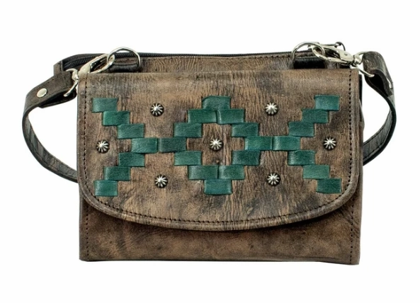 Outdoor journey American West Handbag Tribal Weave Collection: Leather Crossbody