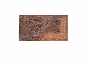 American West Men's Collection: Leather Rodeo Western Wallet Professional Touch Functional Choice