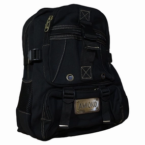 Fashion Forward Amioko Black Canvas Backpack