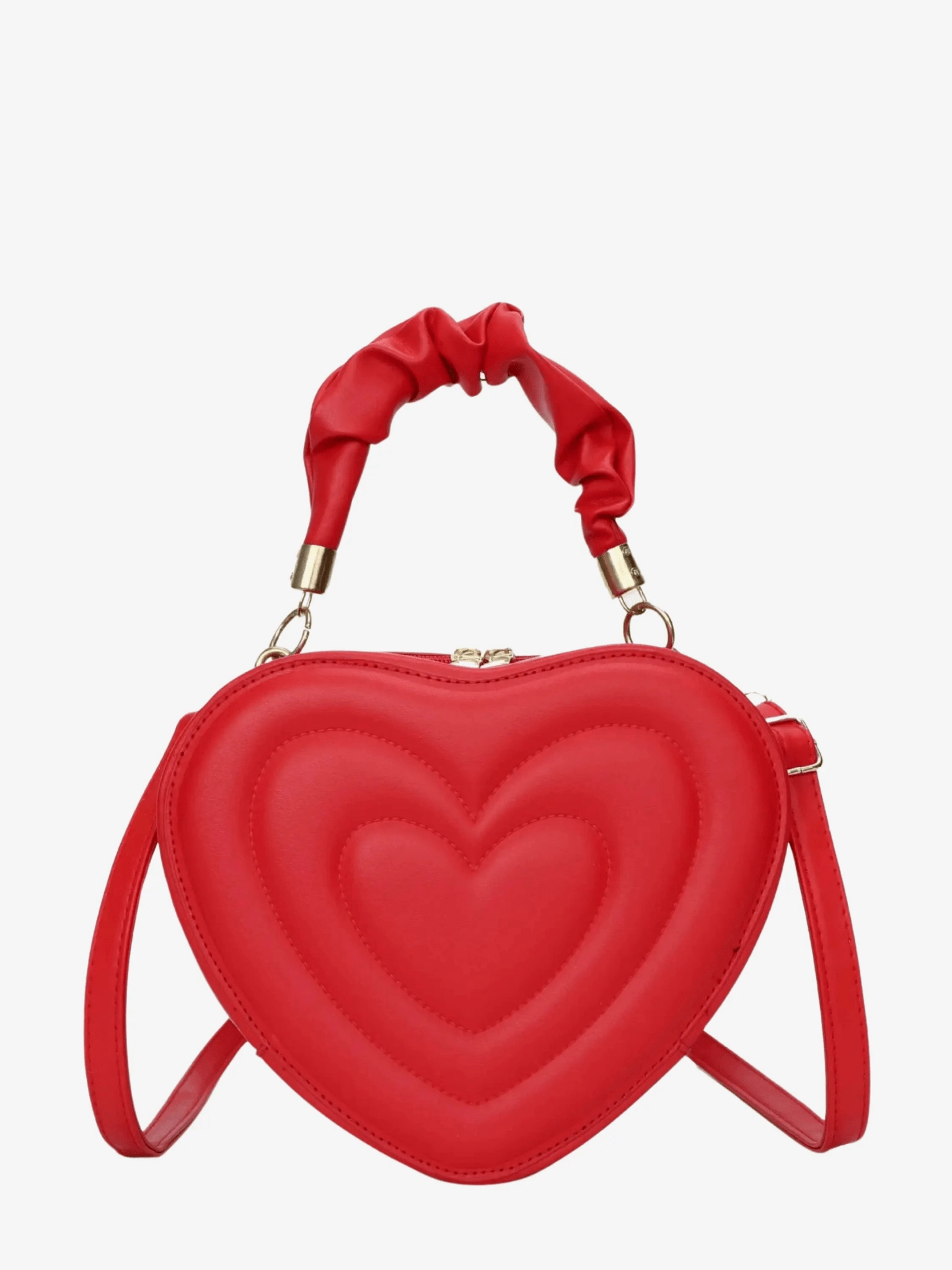 Amour | Brown Heart-Shaped Leather Bag ?C Playful & Chic Functional Functionality