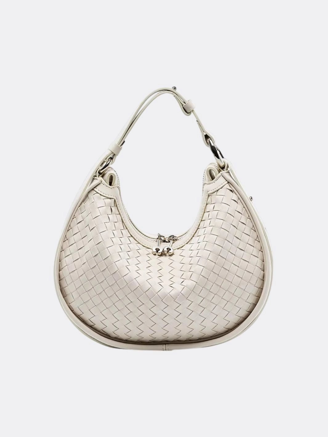 Functional Accessory Travel Accessory Arden Woven Crescent Bag ?C Genuine Leather Shoulder Bag