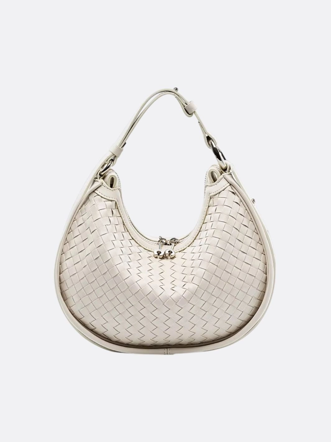 Compact Travel Everyday Utility Arden Woven Crescent Bag ?C Genuine Leather Shoulder Bag