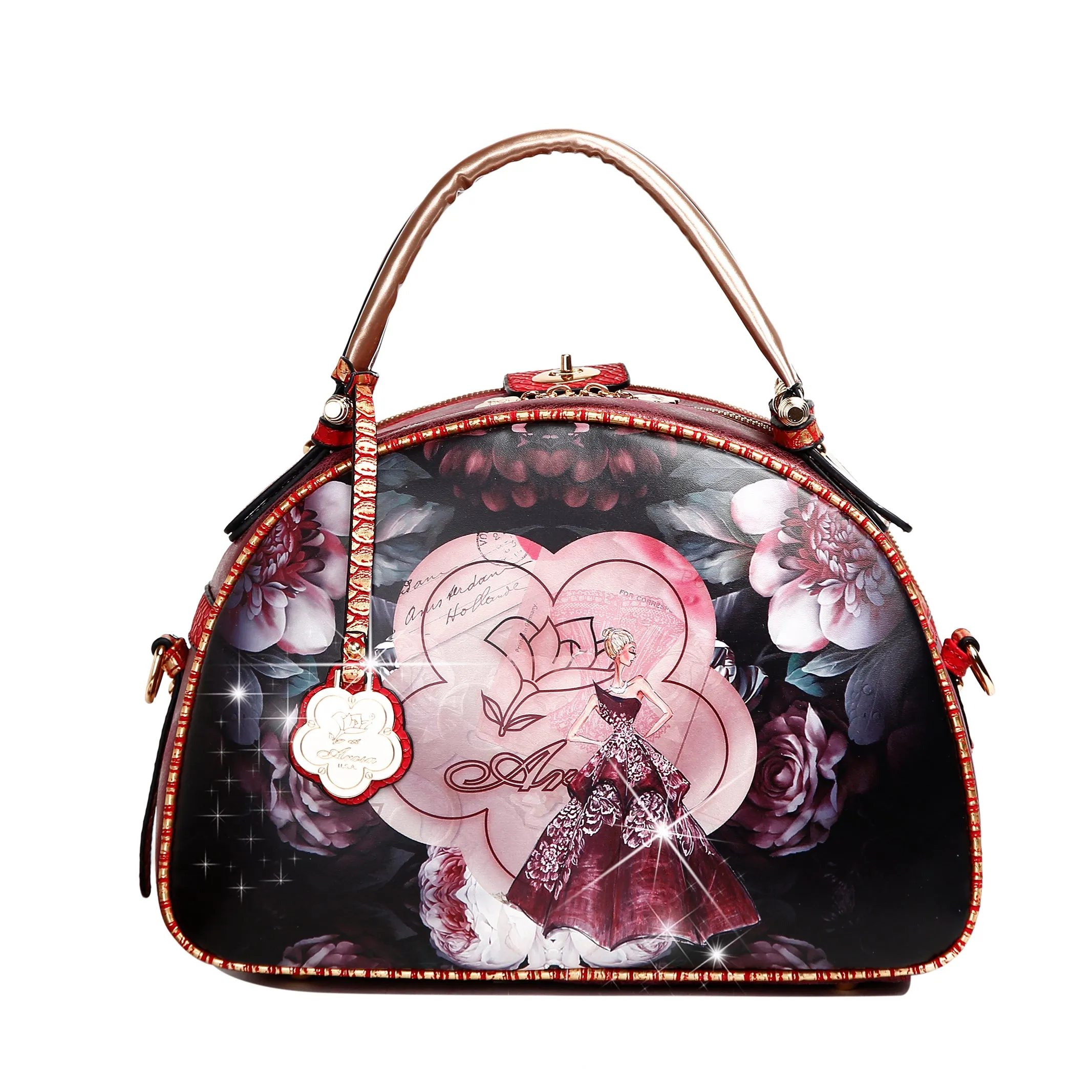 Elegant Mood Weekend Companion Arosa Artistic Bowler Handbag