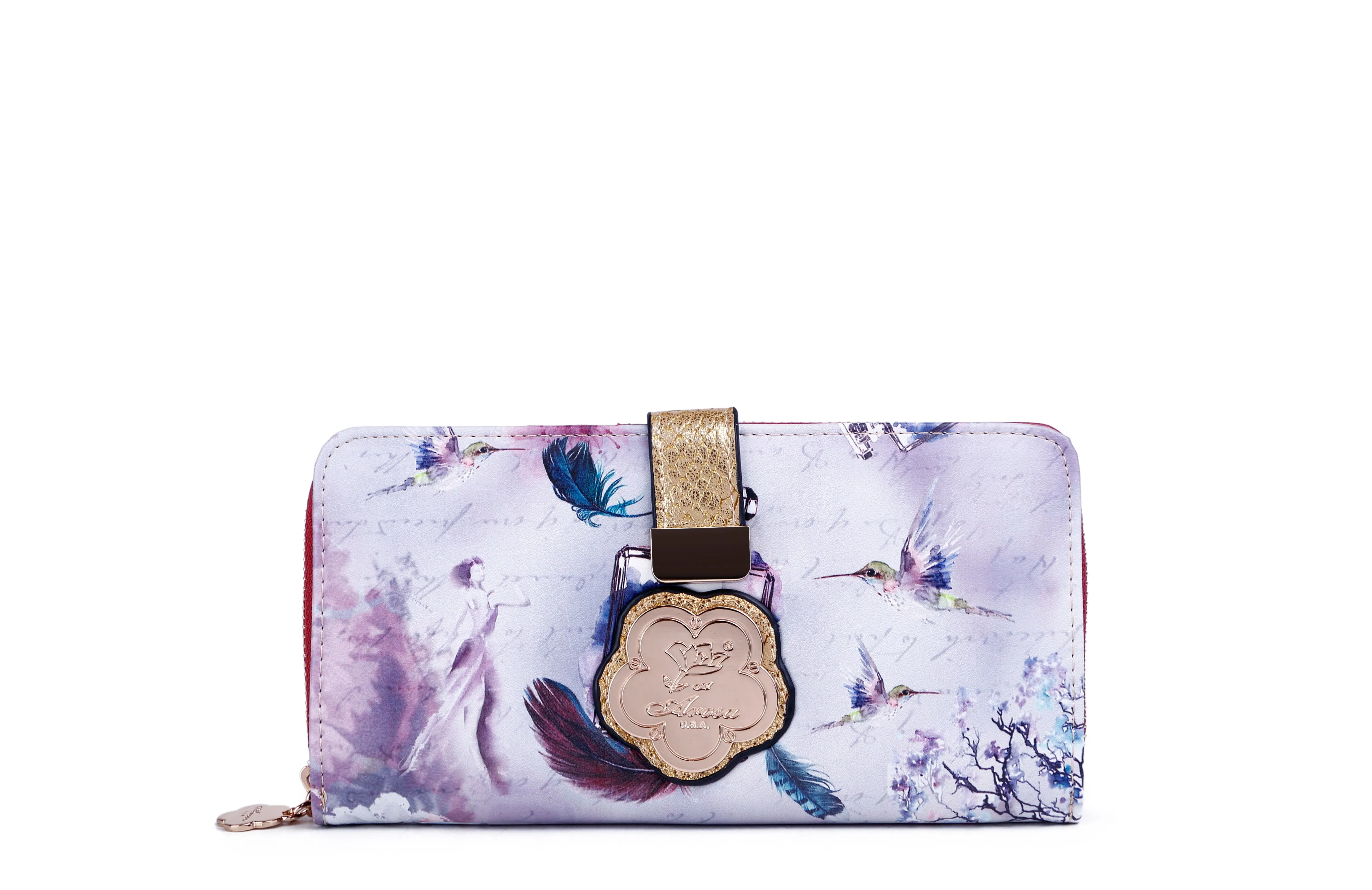 Date night Vibrant Tone Arosa Artistic Feather and Elegance Wallet