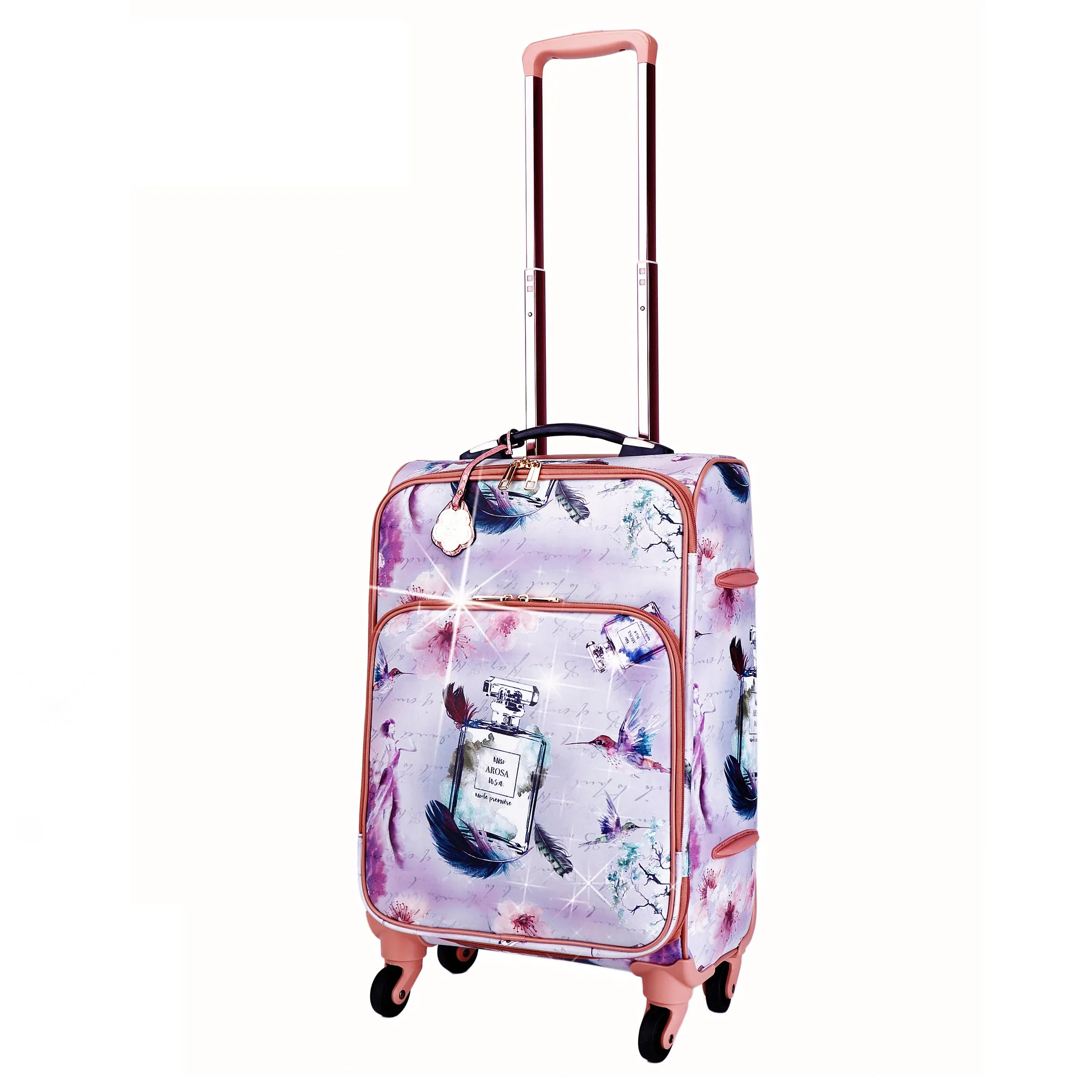Light Travel Arosa Designer Feather Print Luggage