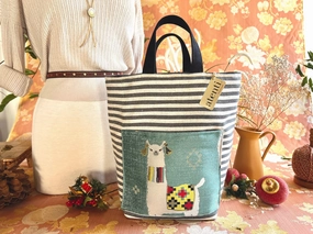 Comfort Routine Commuter Style Atenti Mamallama Hope Basket ?C Handmade Llama Project Tote in Turquoise | USA Made
