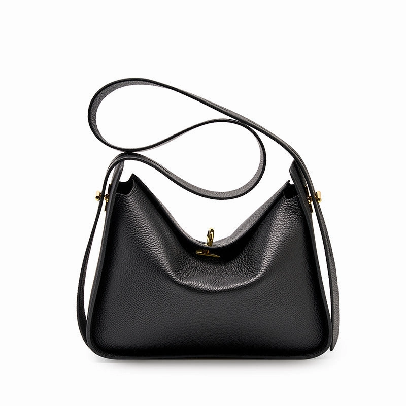 Aurora | Black Leather Shoulder Bag ?C Luxury Soft Cowhide Crossbody for Women Effortless Style Minimal Function